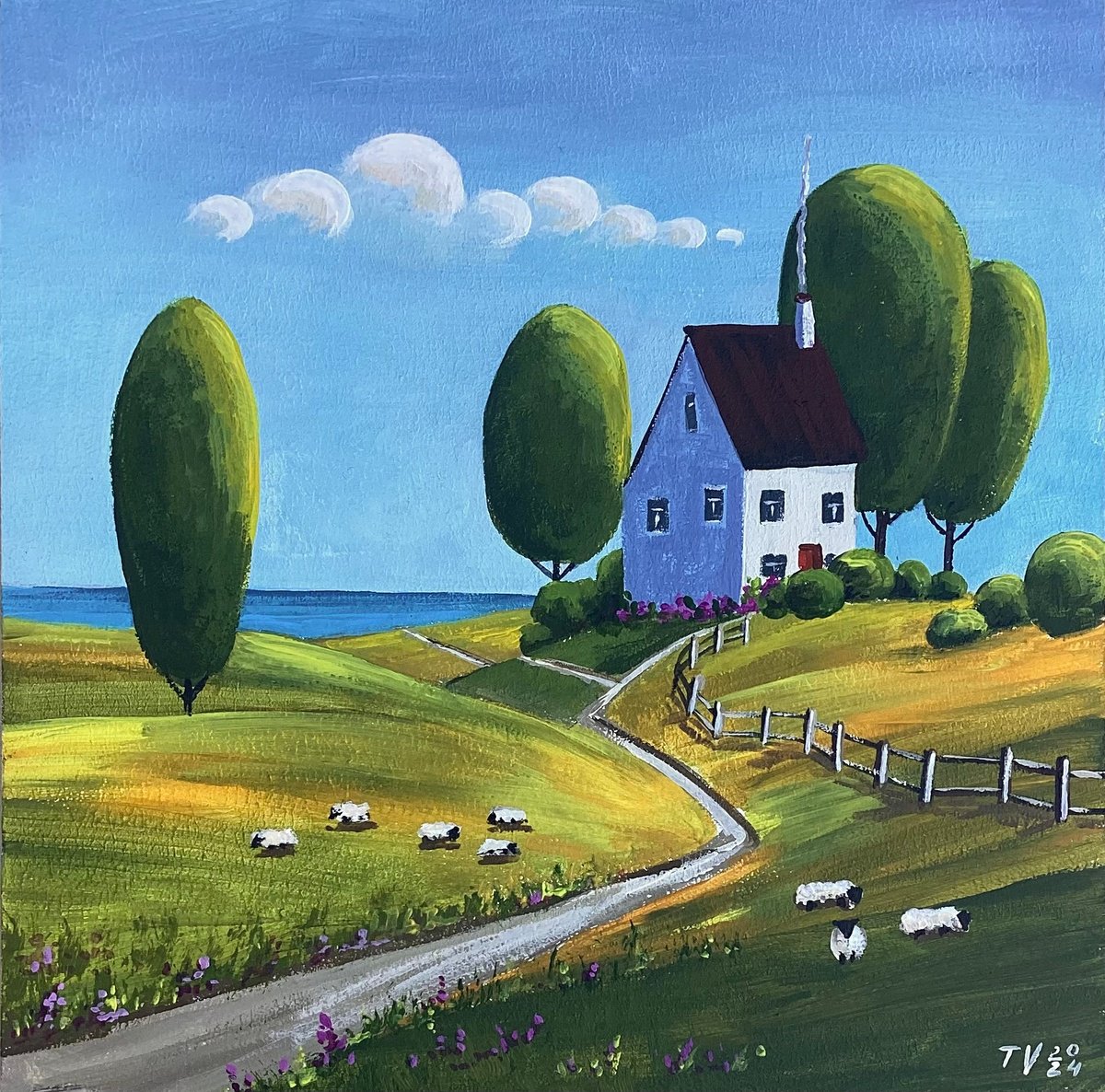 Country summer landscape. by Tetiana Vysochynska