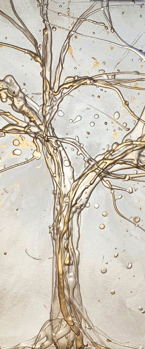 Champagne Gold Tree Wall Sculpture by Carol Wood