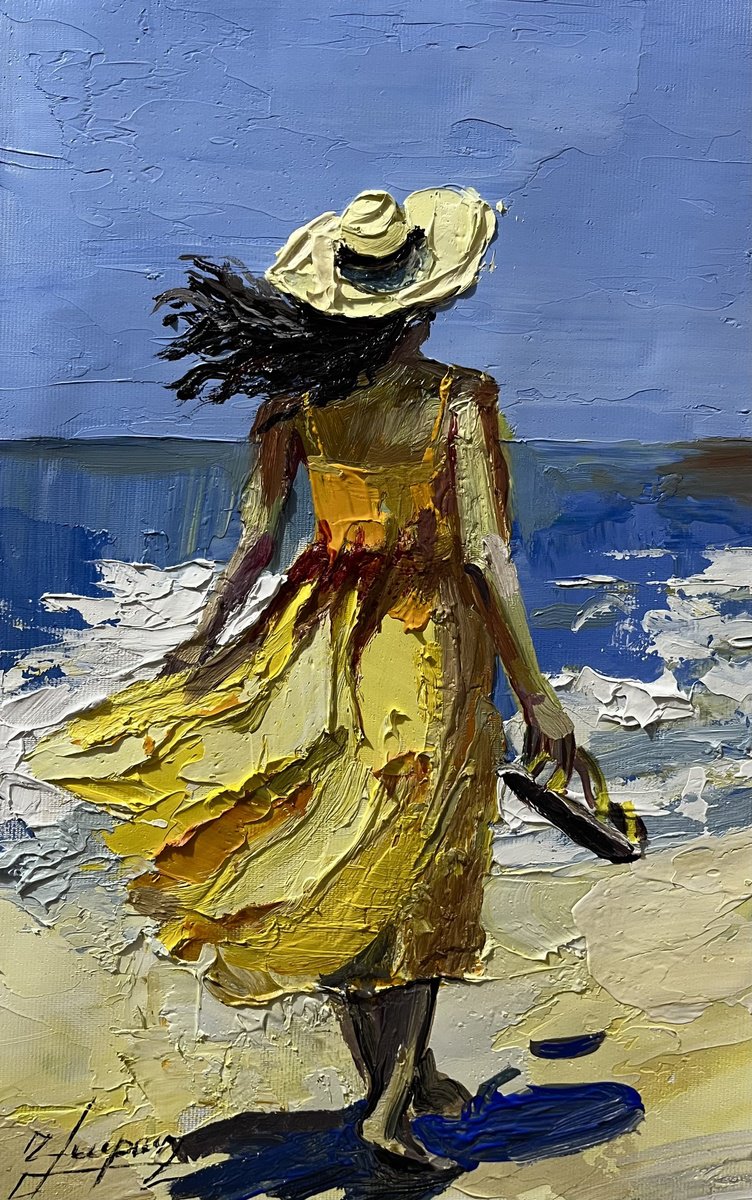 Impressionistic Landscape Oil Painting By Vahe Bagumyan, 10 X 13", Carefree Moments, Original Artwork