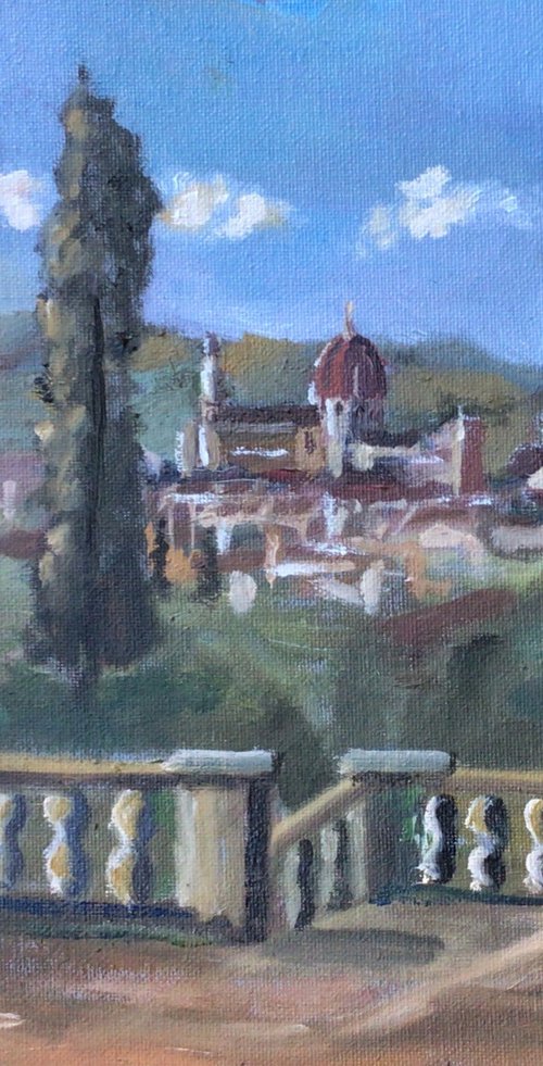 Florence from the Boboli gardens, after Corot. by Julian Lovegrove Art