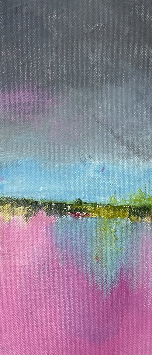 Abstract Landscape - Pink Meadows 1 by Catherine Winget