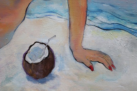 Girl with coconut