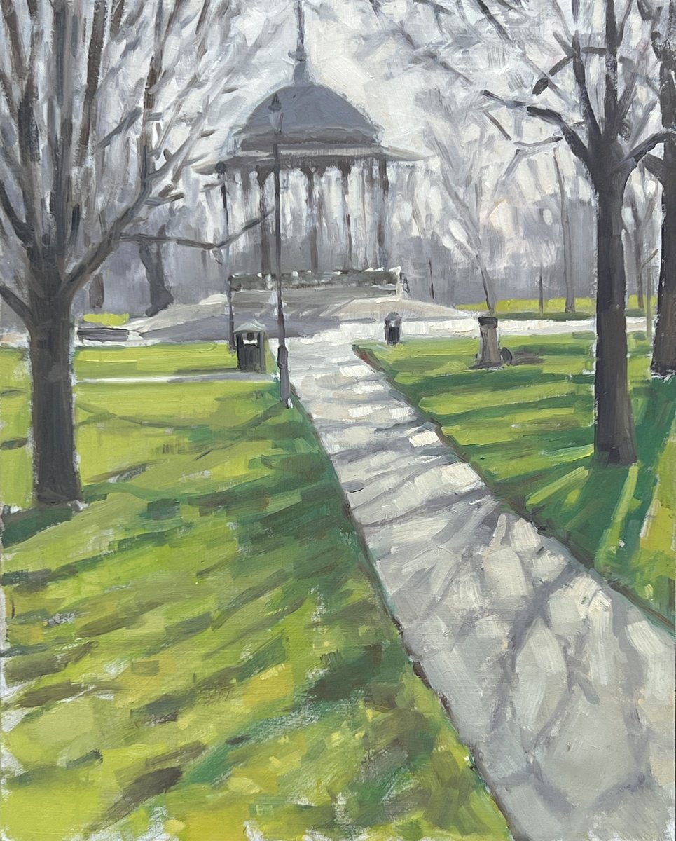 Clapham Common Bandstand, Winter By Louise Gillard, 9 X 12, Artwork For Sale On Artfinder