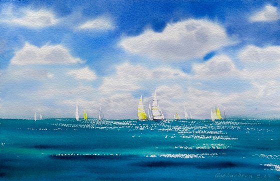 Yachts at sea #12