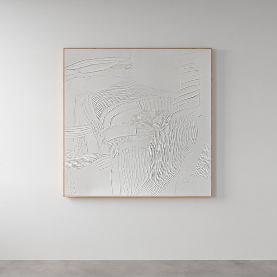 "Nulla 3" Abstract white high textured art