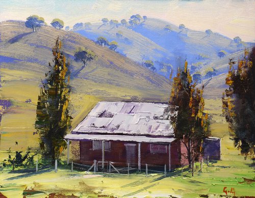 Farm house  hilly Landscape by Graham Gercken