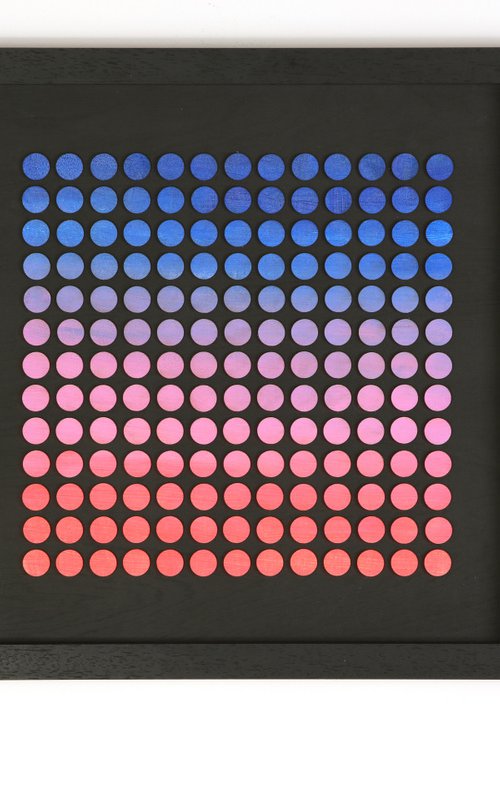 Pink to blue Ombre dots by Amelia Coward