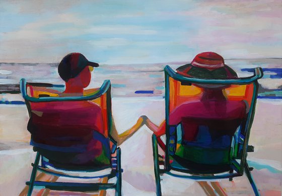 At the beach / 70.8 x 49.8 cm