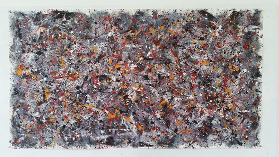 Abstract  JACKSON POLLOCK style Acrylic  on Canvas by M.Y.