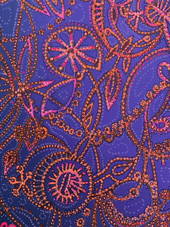 Orange lace patterns