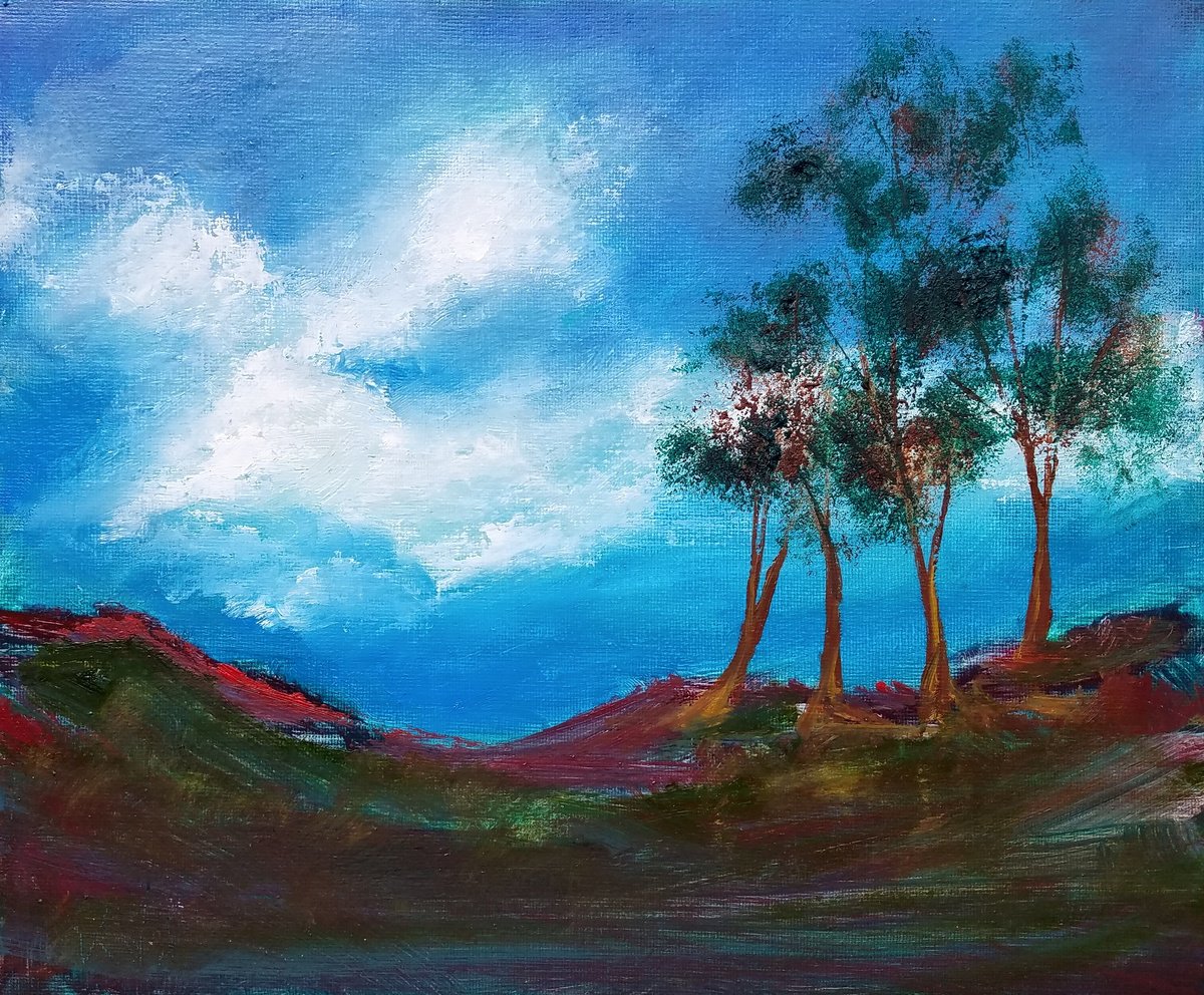 Impressionistic Landscape Oil Painting By Kevin Blake, 12 X 10", God