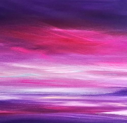 Skies of Destiny - Purple PANORAMIC Seascape by Mel Graham
