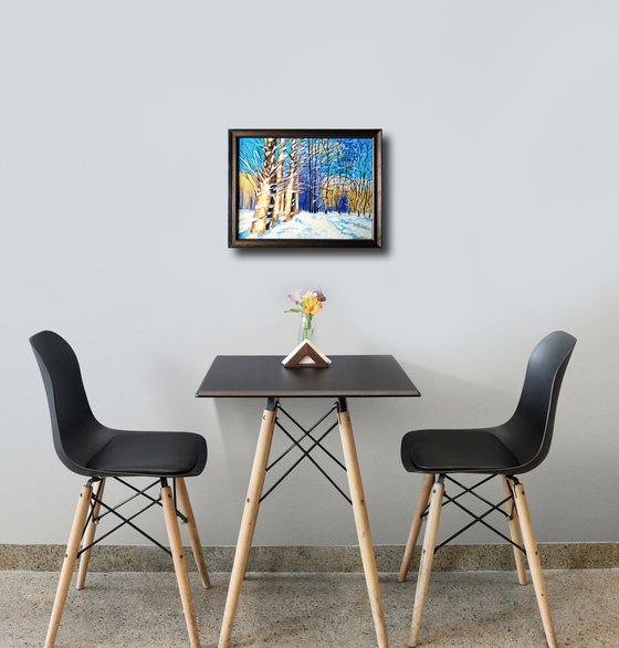 Poplars on a sunny winter day