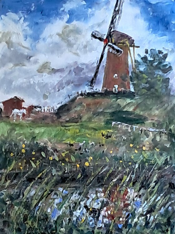 Clouds over windmill farm