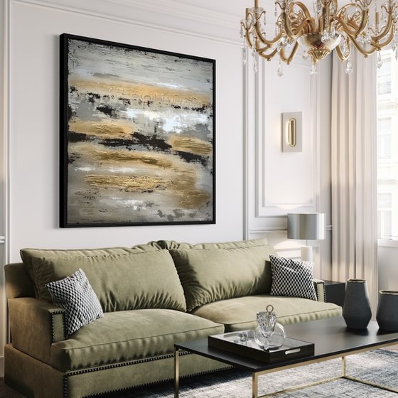 Cities Of Gold - Large Textured Abstract Seascape