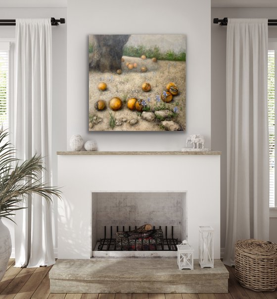 Beneath the orange tree