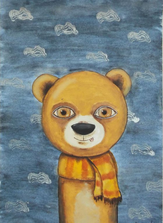 teddy bear with scarf