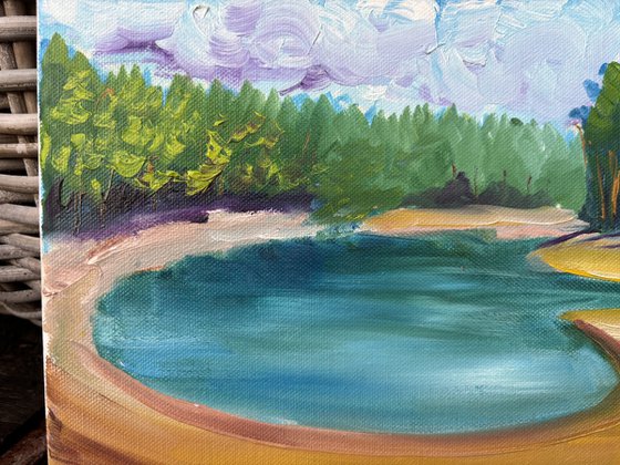 Lake in the forest. Pleinair