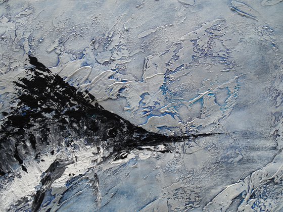 BLUE MARLIN JUMP. Large Abstract Fish Painting