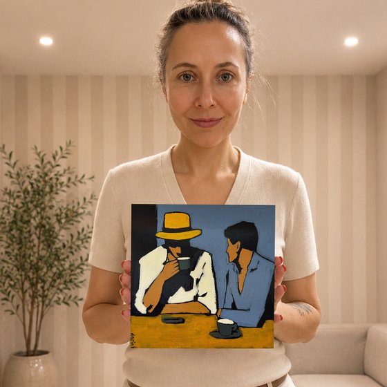 Painting "2 Men Drinking Coffee"
