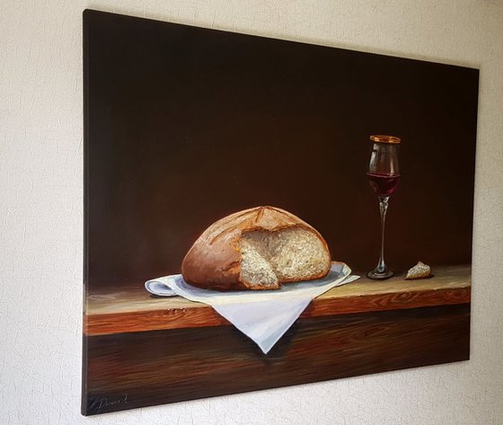 Share some bread and wine 32"x24"