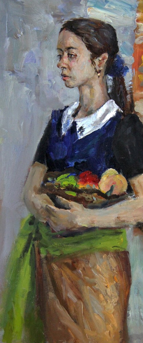 Girl with fruit by Yuri Ermolaev