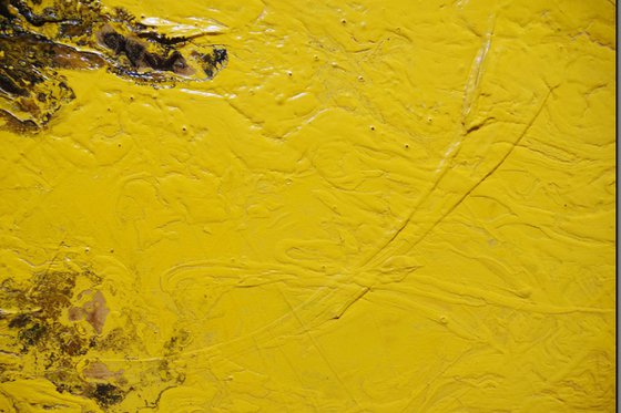 Eternal Sunshine 200cm x 80cm Black Yellow Textured Abstract Art