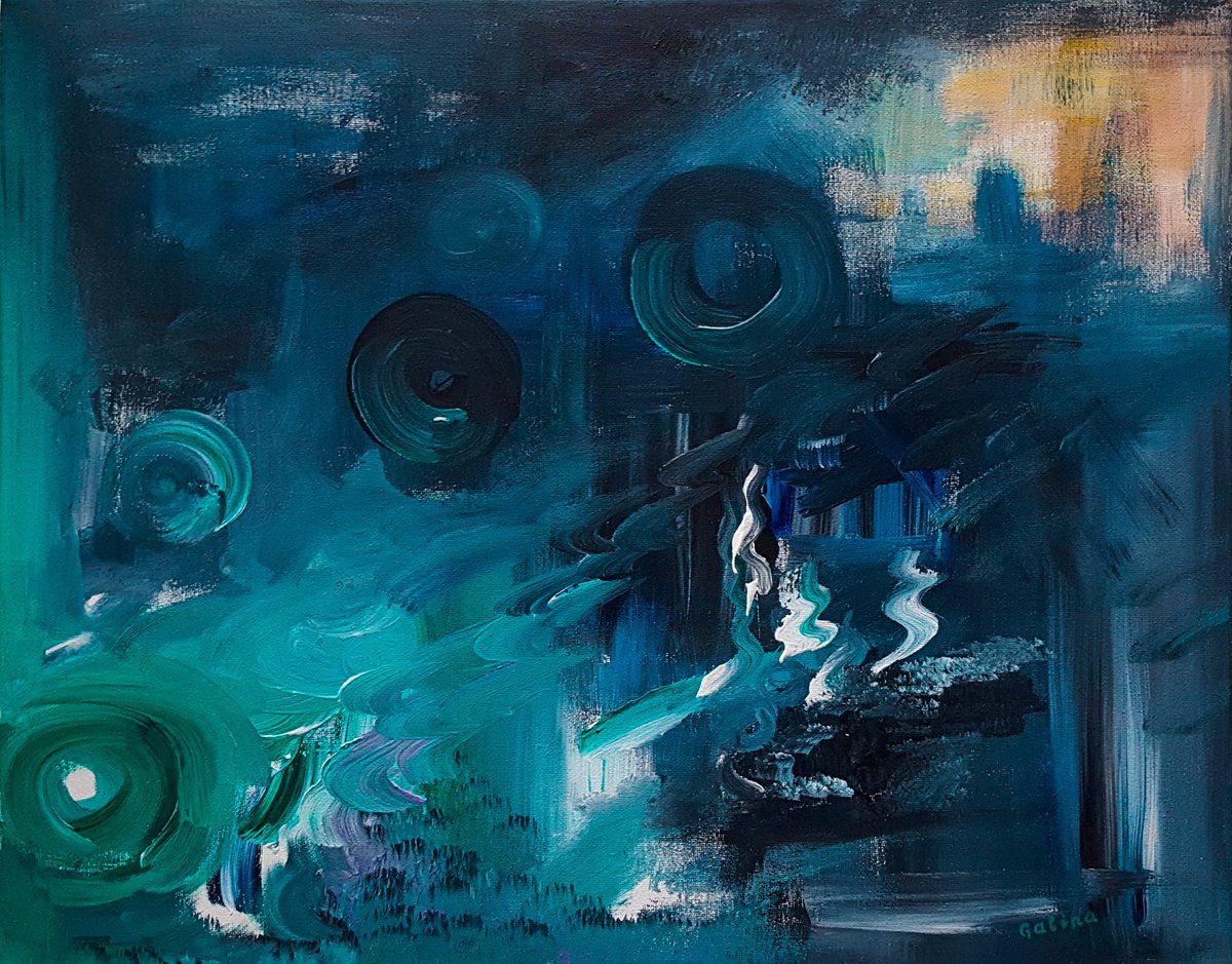 Organic Abstract Acrylic Painting By Galina Victoria, 20 X 16, Ascension, Original Artwork