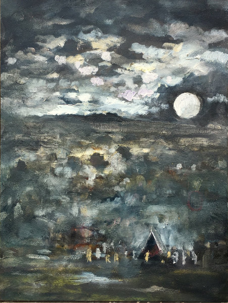 Impressionistic Landscape Oil Painting By Guy Pickford, 11 X 13, Joining Together, Original Artwork