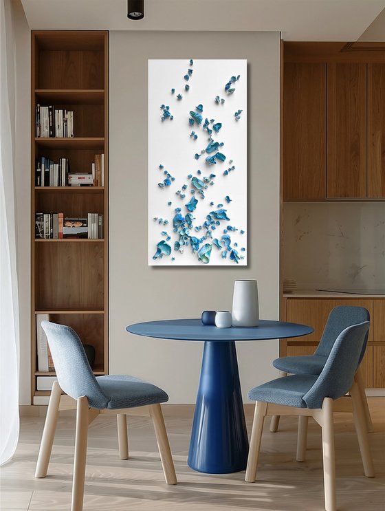 Whimsical Impermanence, blue #2 (24"x48")