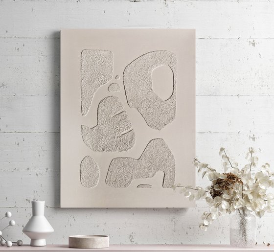 "Cream bay 6" High textured cream art