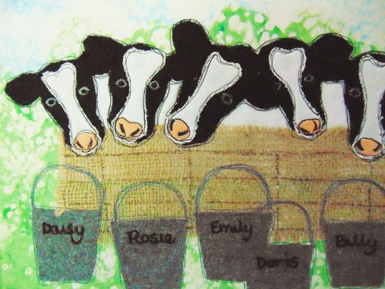 "The milkbar" - textile collage