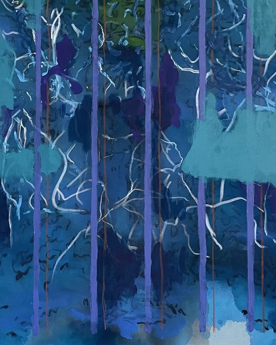 Abstract Face in blue