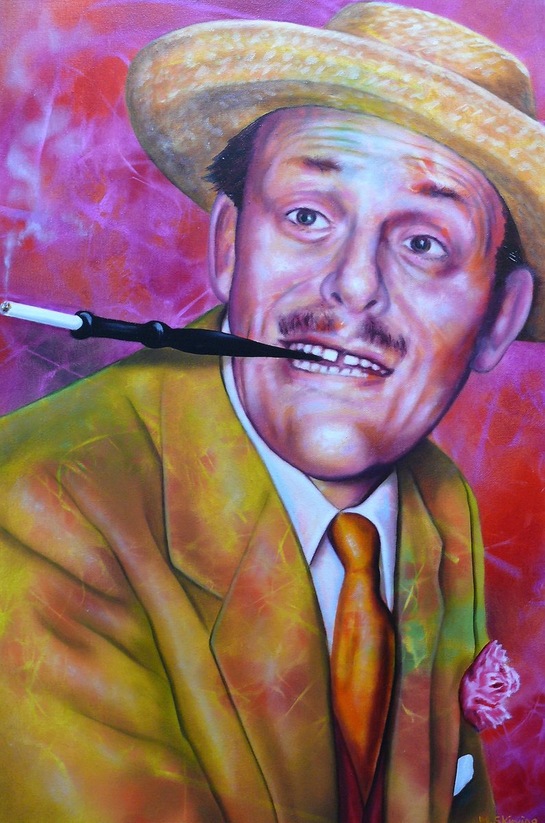 Expressive Portrait Oil Painting By Mark Antony Skirving, 20 X 30", Hard Cheese, Original Artwork