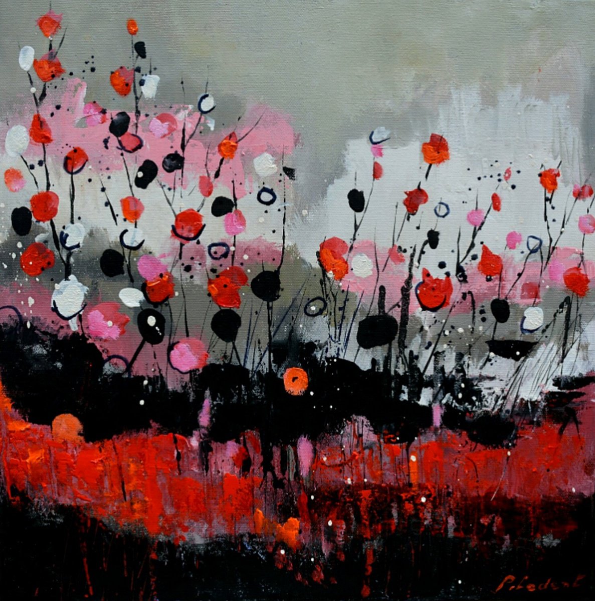 <black and red dots by Pol Henry Ledent