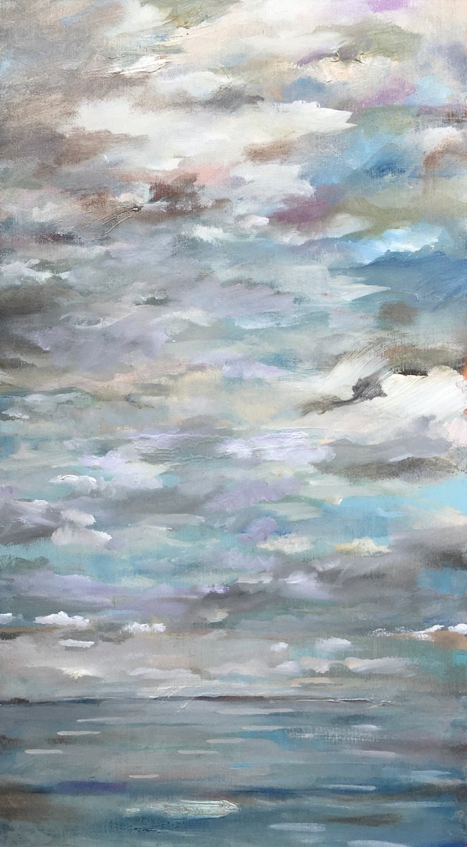 Impressionistic Landscape Oil Painting By Guy Pickford, 11 X 20, Through Thick And Thin, Original Artwork