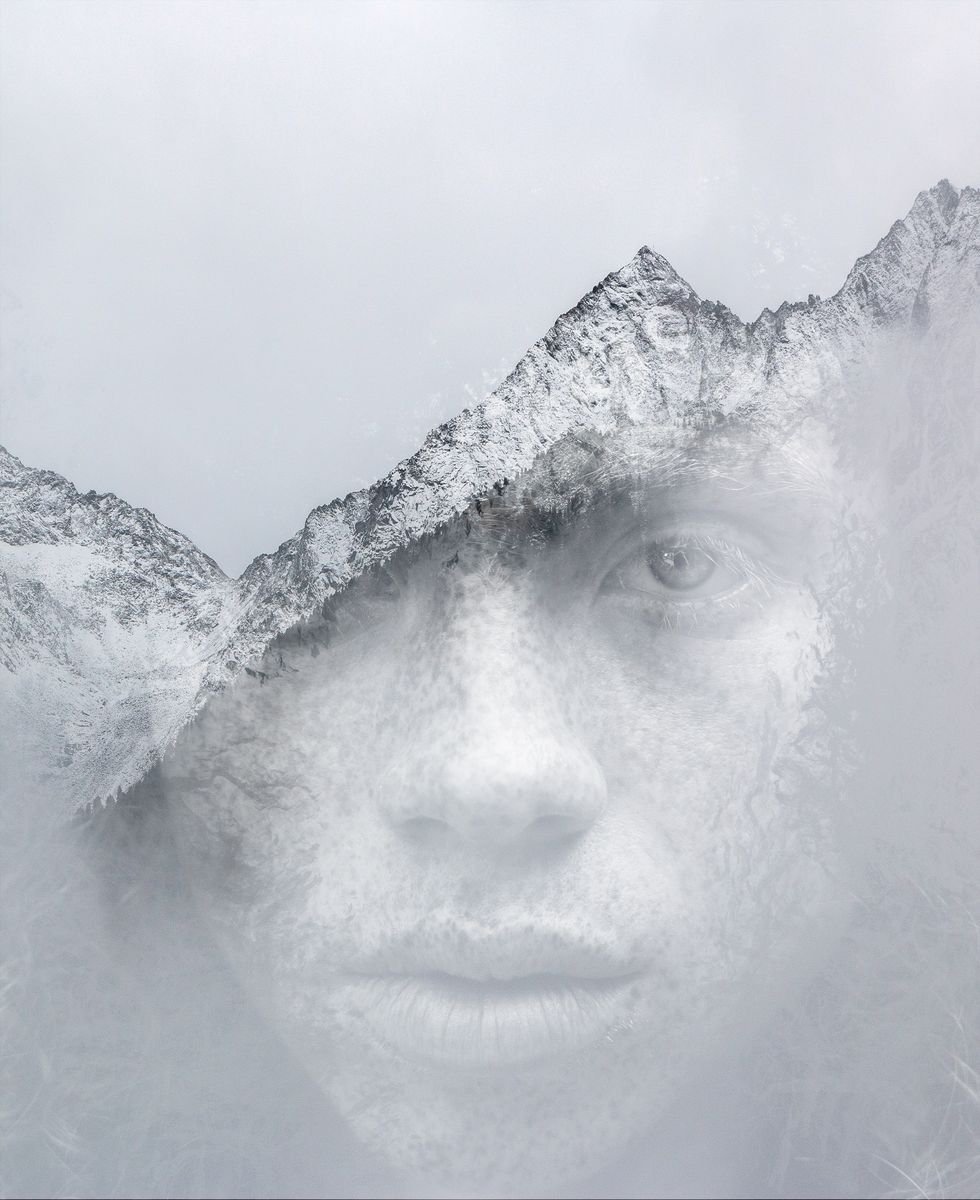 Illustrative Portrait Photograph By Srdjan Jevtic, 32 X 39", Soul Mountain, Original Artwork