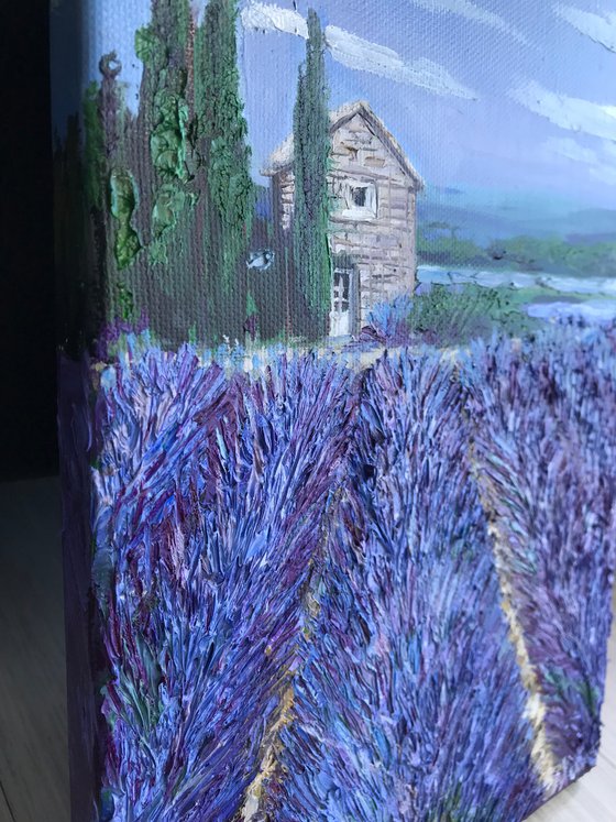 Provence, Lavender field 4 on canvas landscape art