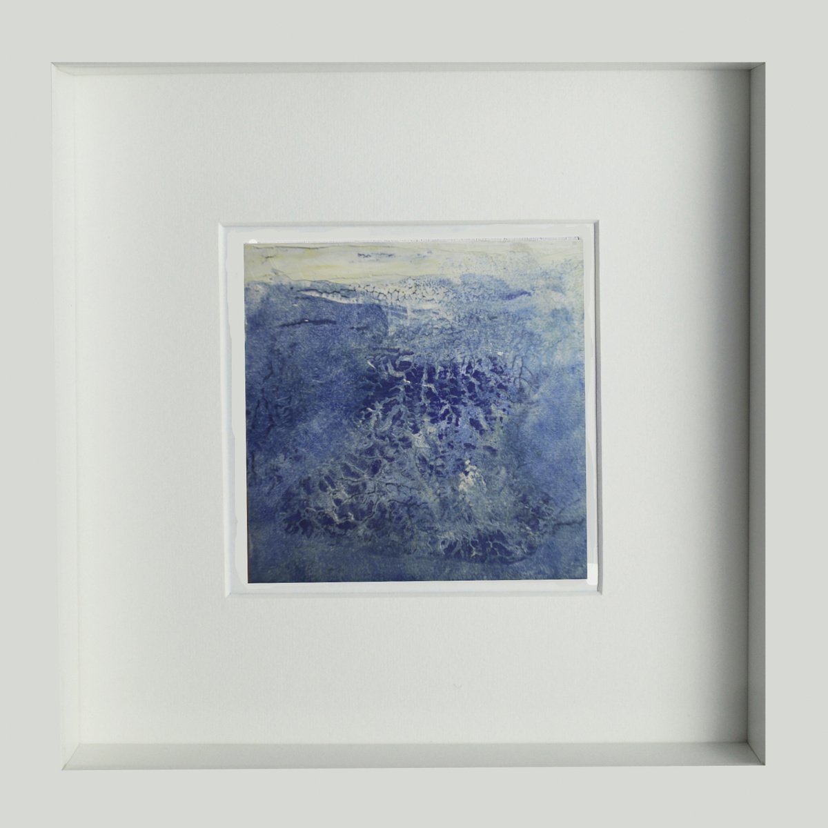 Organic Abstract Oil Painting By Cristian Valentich, 10 X 10, Blue Ii, Original Artwork