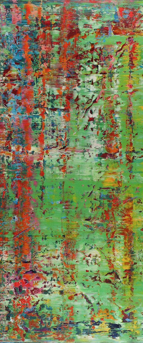 100x70 cm | 39.4x27.5 in Abstract Landscape Painting Green Painting Original Canvas Art by Vadim Shamanov