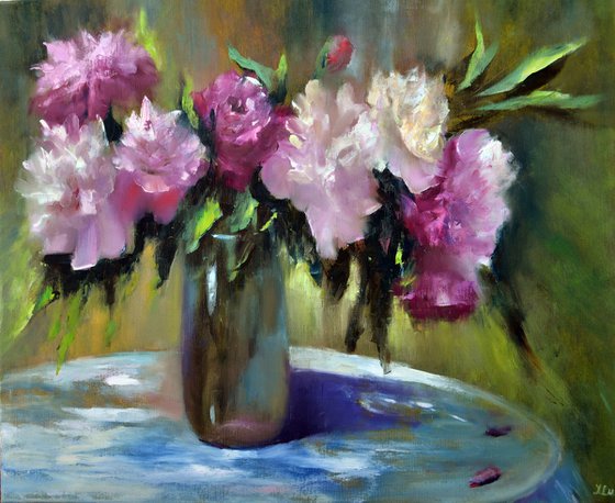 Still life with peonies