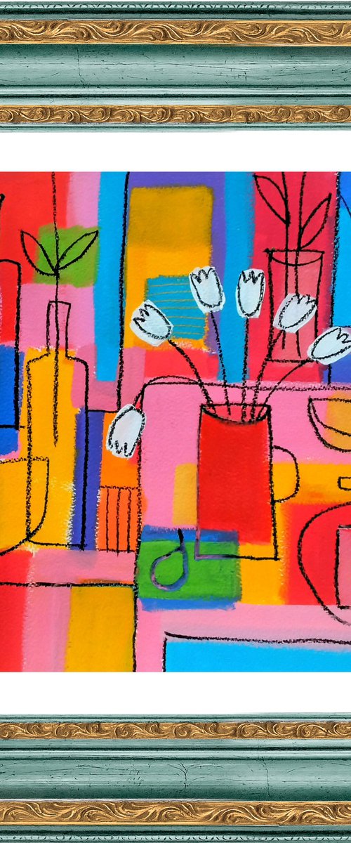 Six White Tulips III by Jan Rippingham