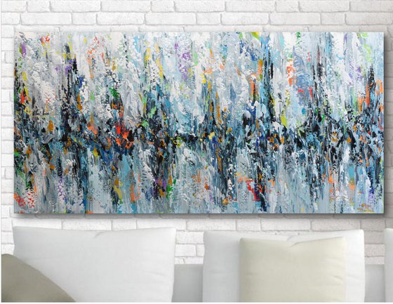 Colors of Hope - Large Abstract Painting, Colorful Contemporary Wall Art Canvas