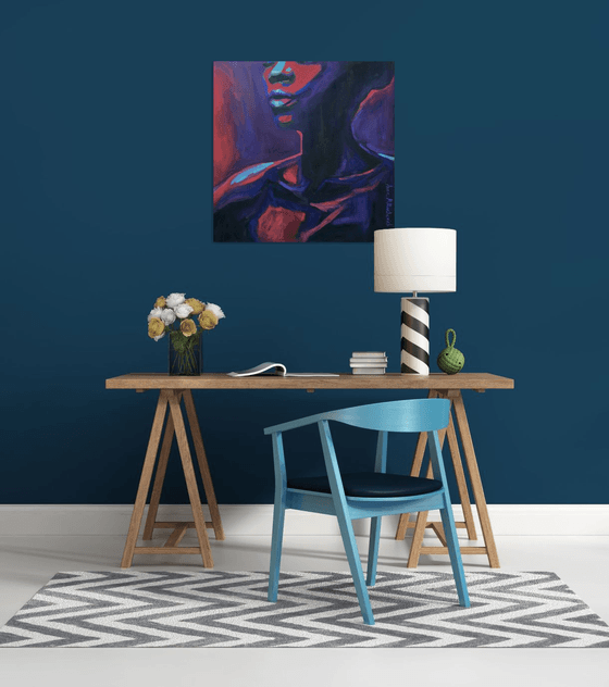 Abstract black woman portrait: Chic Queen original wall art