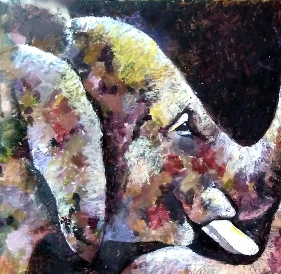 Greeting elephants-picture for animal lovers, gift