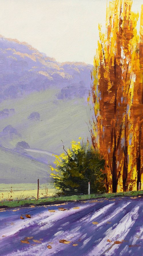 Autumn poplar Trees Landscape by Graham Gercken
