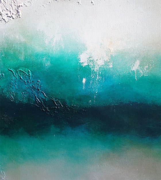 blue green abstract  (140 x 70 cm)