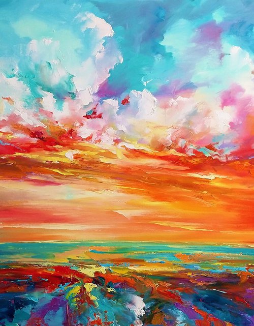 Abstract morning seascape 01 by Andrej  Ostapchuk