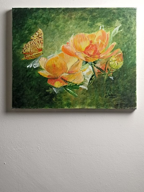 Orange flower butterfly