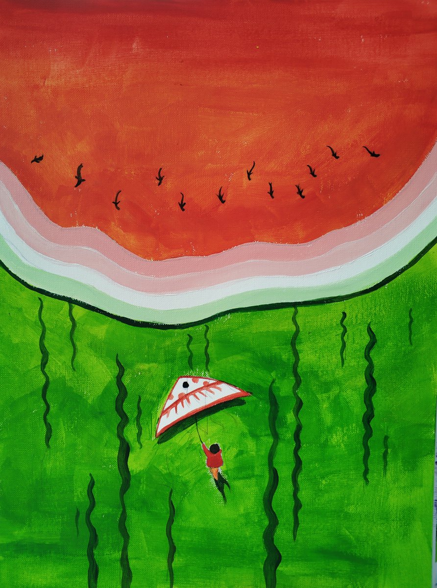 Impressionistic Portrait Acrylic Painting By Jing Chen, 9 X 13, Memories Of Summer, Original Artwork